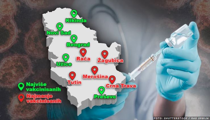 Mapa vakcinacije – U Tutinu i Novom Pazaru građani odbijaju vakcinu protiv korone