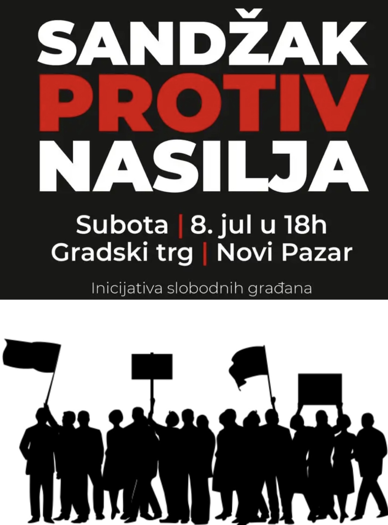 NOVI PAZAR Protest “Sandžak protiv nasilja” održaće se sutra