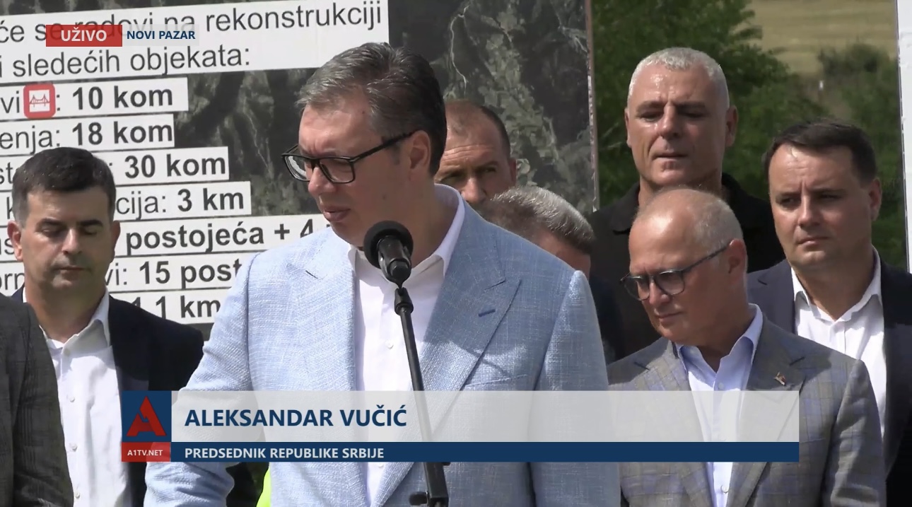 Predsednik Vučić u obilasku rekonstruisanog puta Novi Pazar-Raška (UŽIVO)