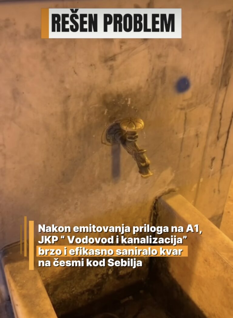 REŠEN PROBLE: Nakon emitovanja priloga na A1, JKP “ Vodovod i kanalizacija“ brzo i efikasno saniralo kvar na česmi kod Sebilja (VIDEO)