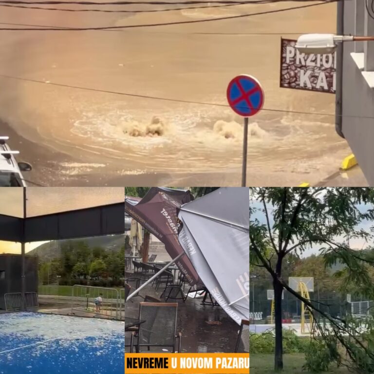 Posledice nevremena: polomljena stakla, oborena stabla i izlivena kanalizacija u Novom Pazaru (VIDEO)