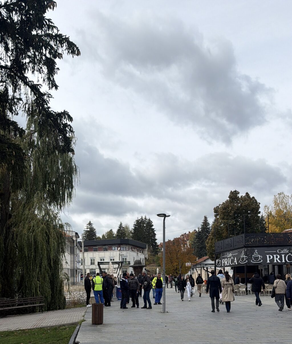 SNS i studentska lista istovremeno na šetalištu u Sjenici (VIDEO)